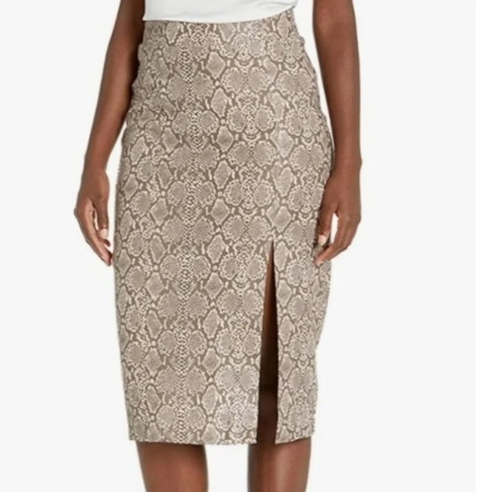 Snake Print Faux Leather Pencil Skirt Size Small